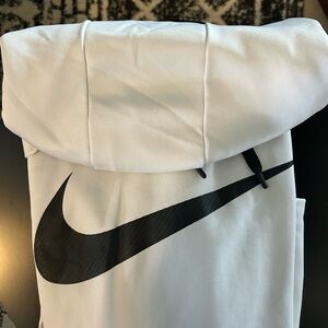 Nike White Hoodie with Black Logo
